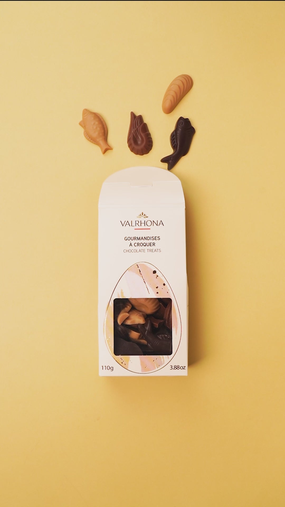 vidéo unboxing du coffret fritures de Pâques Valrhona