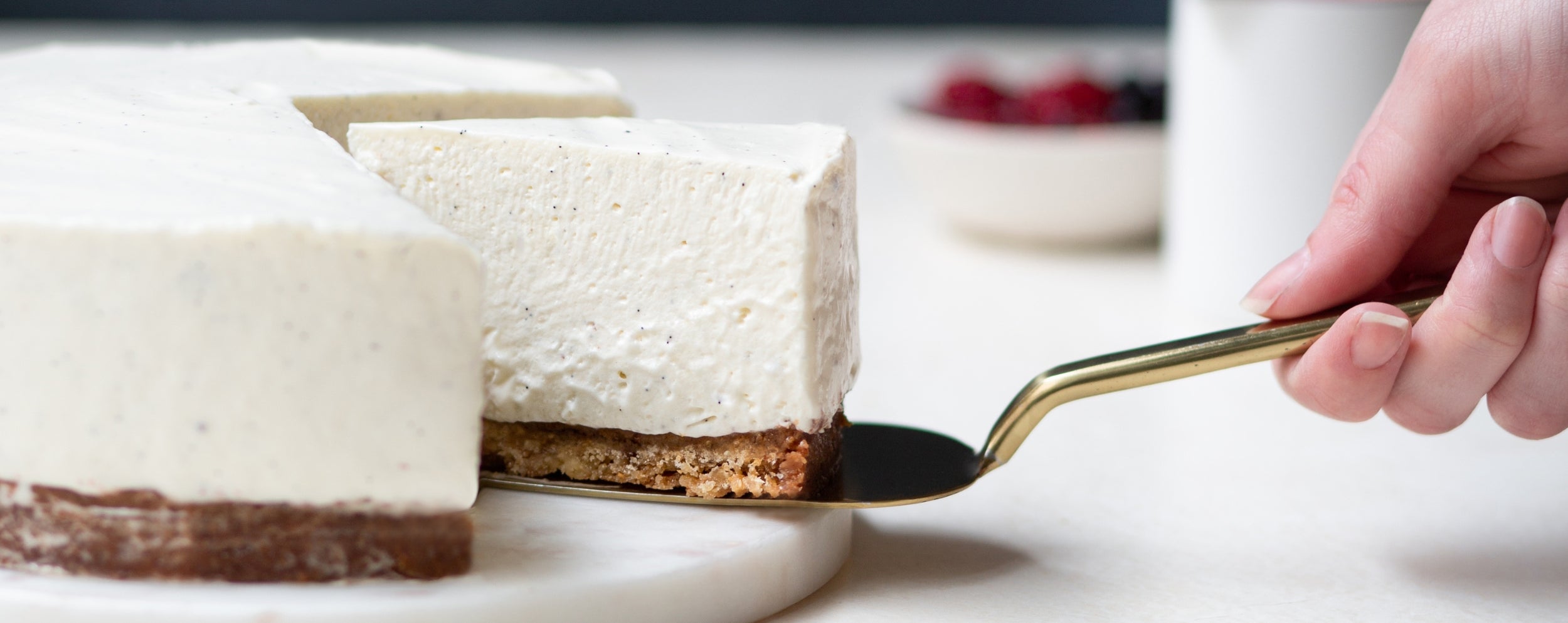 part de cheesecake à la vanille